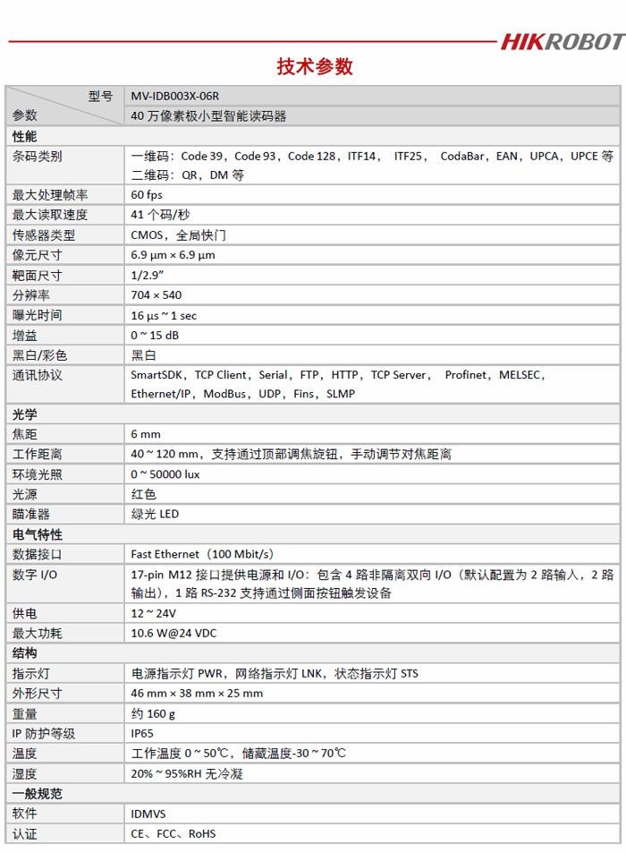 技术参数